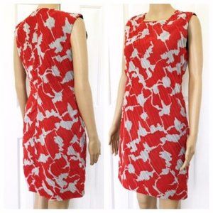 DVF Pleated Crewneck Tropical Floral Mini Dress 6